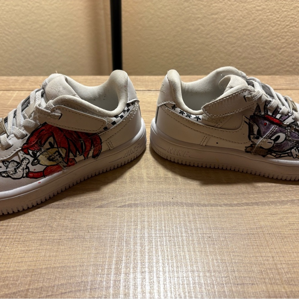 Nike Kids Sneakers with Cartoon Design - White and Red